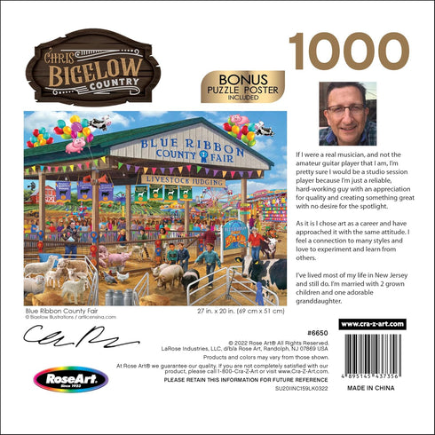 RoseArt Chris Bigelow Blue Ribbon County Fair, 1000 Piece Jigsaw Puzzle for Adults