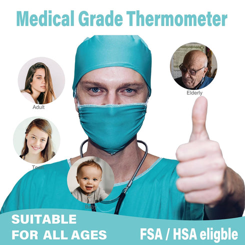 Amplim Non-Contact Forehead Thermometer - Touchless Digital Fever Thermometer for Kids and Adults