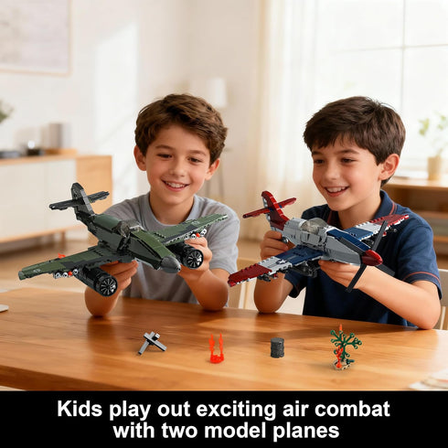 Mr.River WW2 Sets 262 P-51D Military Airplane Toy Building Compatible with Lego, Me Fighter Jet & Plane Army Model Kits