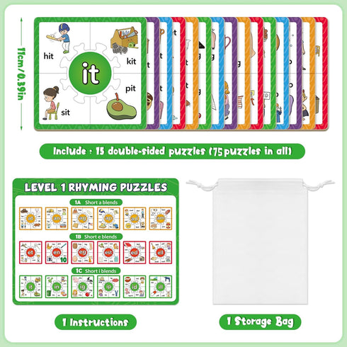 Phonics Puzzle Games, Spelling Games, Flash Cards for Toddlers, Educational Toys for Kids Preschool Learning