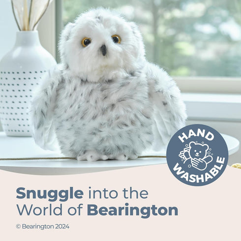 Bearington Collection Snowy Owl Plush Stuffed Animal, 8-Inch Soft & Fluffy Design for Kids & Babies