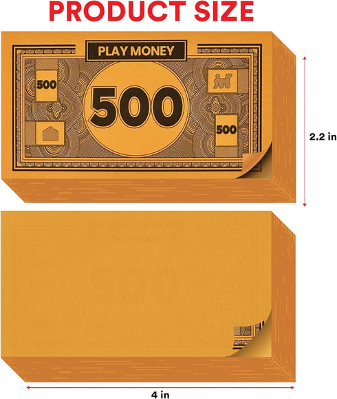 Play Money Compatible for Monopoly, 60 Each Bill Denomination, Mixed Colors: $1, $5, $10, $20, $50, $100, $500 (3 Set)