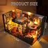 DIY Miniature House Kit, Dollhouse Kit with Furniture, 1:24 Mini House Making Kit for Adults