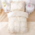 Sets 4-Piece Set Wowelife Toddler Bedding for Girls, Beige Toddler Bed Floral Ruffles Boho Bohemian Jacquard Includes