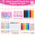 DreamyCandy 70PCS Set 4-6-8,Drawing Axolotl Washable Markers with Glitter Pencil Case,Art Supplies for Kids Ages