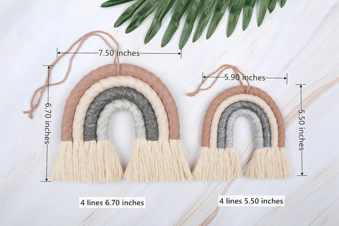 ZWA Handmade Macrame Wall Art, Rainbow Wall Hanging for Nursery, Kids Room Home Decor