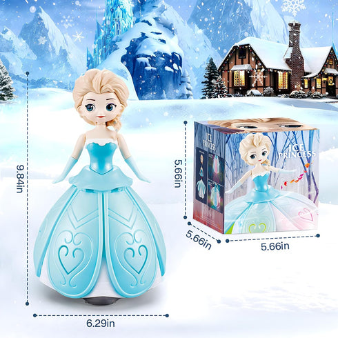 Dancing Princess Interactive Spin Robot Toys for Girls 4-6, Colorful Flashing Lights & Music, Birthday Gift