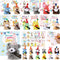 48 Pcs Birthday Mini Animal Plush Toy with Birthday Hats, Stuffed Animal Bulk for Kids, Classroom Reward Gifts