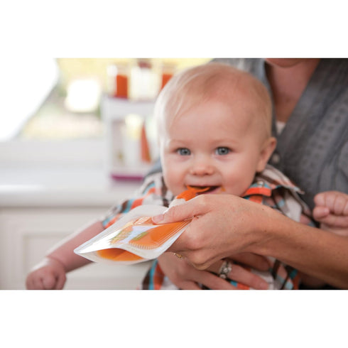 Infantino Couple a Spoons - Baby Food Pouch Toppers with Travel Case, No-Leak Spoons for Puree Food, 2-Pack
