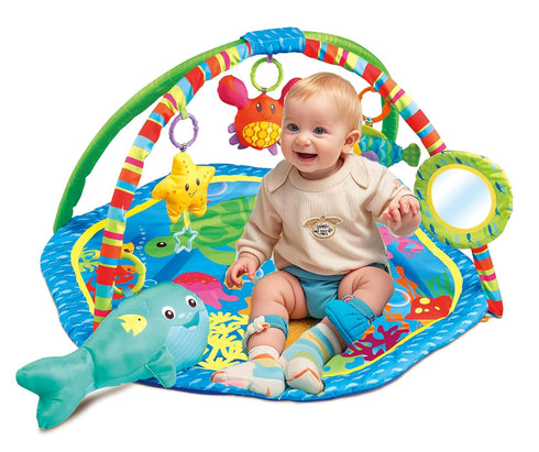 (L30 W30 Inch) Baby Activity Play Gym Mats Ocean Park with Arches, Activity Toys, Animals Toys x
