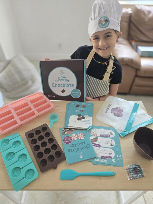 Set 4+ Tovla Jr. Real Chocolate Making Kit for Kids | Learn to Cook with Real Tools | Educational STEM Gift Ages | DIY
