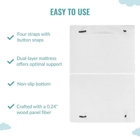 Mattress Pad, Ideal Fit for 38” x 26” Playard, JPMA & Greenguard Gold Certified, White
