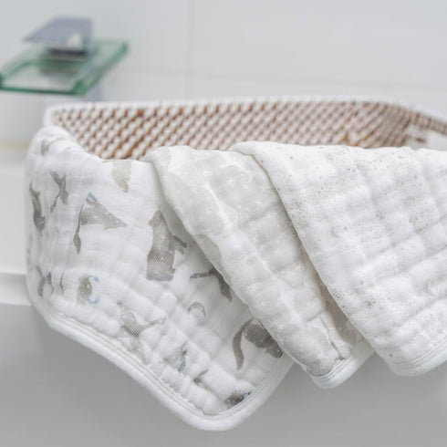 3-Pack, 100% 3 12x12 aden + anais Organic Oversized Washcloth Super Soft Organic Cotton Muslin, Gentle on Skin