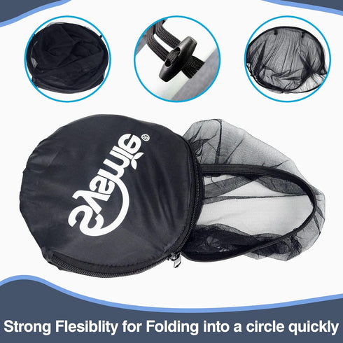 Mosquito Net for Stroller and Car Seat - Universal Fit, Durable Quality with Zipper - Black Color