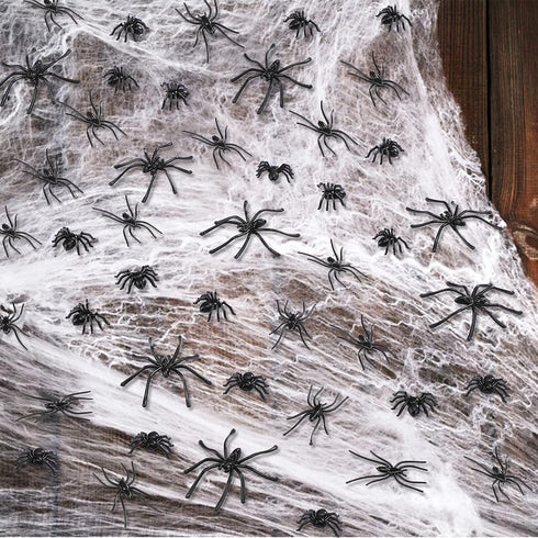 Civaner 120 Pieces Plastic Spiders Fake Tiny Realistic Prank Props for Home and Party Decorations (Black, 0.9 x 0.6'',