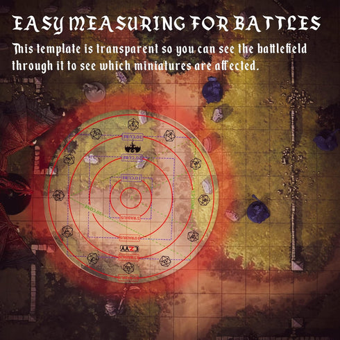 Upgraded Spell AOE Damage Template, Extra Large 30' Cube & Cone, Acrylic D&D Area Effect Marker with Gift Box