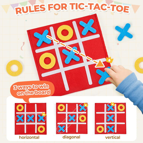 30 Pack JoyCat Tic Tac Toe Party Favors for Kids, Felt Travel Board Games with Storage Pouch, Classroom Prizes, Goodie