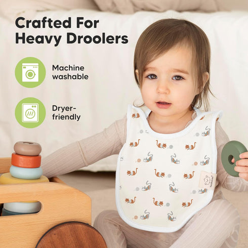 8-Pack KeaBabies Bibs for Baby Girl, Boy - Pullover Large Baby Bibs for Drooling and Teething Infant, Newborn,Soft