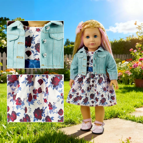 clbaby 18-Inch 19Pcs 18 Inch Set 3 Sets 18 Inch American Doll Clothes Accessories - Fashion Doll Outfit for Girls