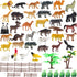 Animal Figurines Toys - 52 Pcs Small Mini Realistic Safari Zoo Plastic Animals Learning Educational Toy Set