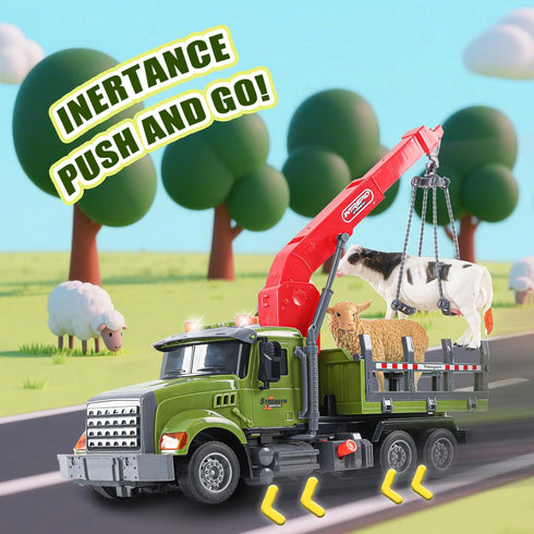 Chyucjl 3 4 5 6 7 Playset Ages3+ Large Farm Animal Transportation Truck Toys for Year Old Boys Girls Kids Toddlers