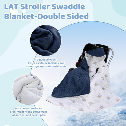 Stroller,35"x35"(Car LAT LEE AND TOWN Winter Baby Car Seat Blanket-Universal CarSeat Covers for Babies,Thicken Warm