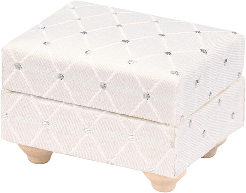 Dollhouse Sofa Chair with Ottoman, White Miniature Living Room Furniture Armchair for 6 inch Dolls, 1/12 Scale