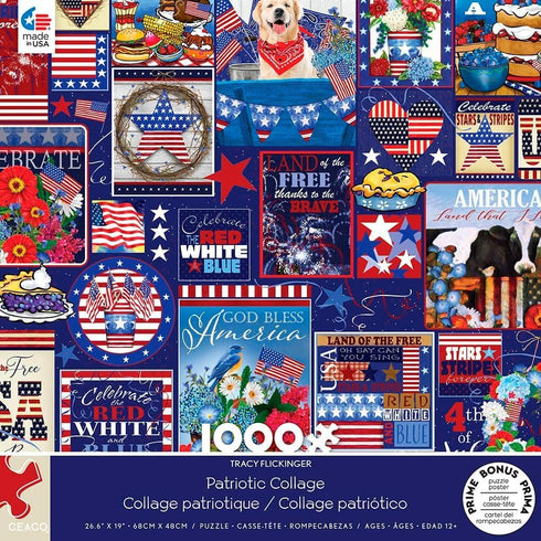 1000 Ceaco - Tracy Flickinger - Patriotic Collage - Piece Jigsaw Puzzle