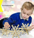 Puzzled 3D Puzzle Snowflake Ornaments - Wood Craft Construction Model Kit, Fun & Educational DIY Wooden Toy