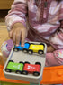 Wooden Car Ramp Race Track Toy - Toddler Car Playset with 4 Pack Replacement Cars for Kids