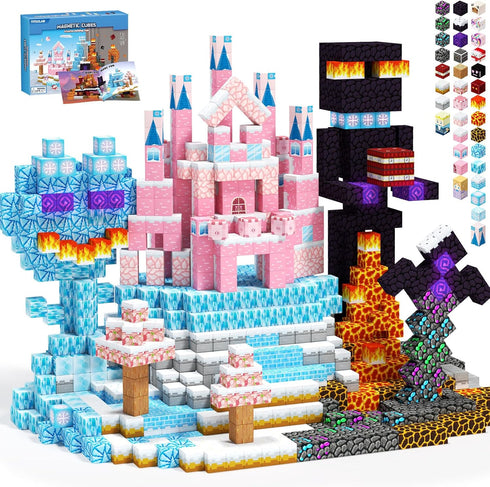 150 PCS Princess Castle Magnetic Blocks, Easter Gifts for Kids 3 4