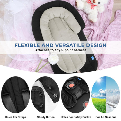 COOLBEBE Set Upgraded Babybody Support & Strap Covers for Newborn Infant Toddler - Extra Soft Breathable Car Seat