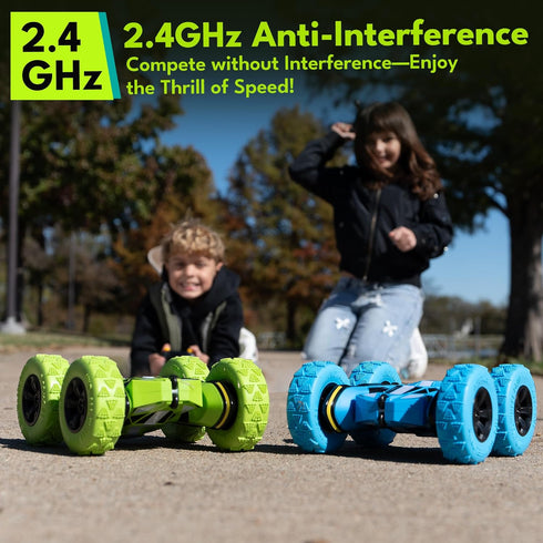 6-12, 4WD 360 Threeking New Remote Control Car RC Flip Stunt Double Sided Driving Cars Toys for Boys Girls Ages USB-C
