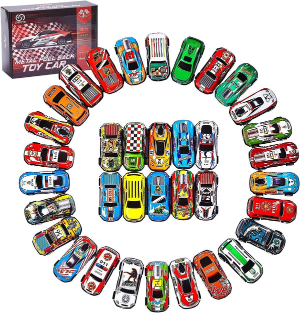ZHFUYS 36PCS Metal Pull Back Cars Toy for Kids, Toy Cars for