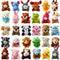 32 Piece Mini Plush Animal Toy Set, Cute Small Animals Plush Keychain Decoration for Themed Parties, Kindergarten Gift,