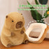 Ditucu Cute Capybara Plush Pillow, Wearable Toast Headgear Stuffed Animals Gifts for Kids 13.7 inch