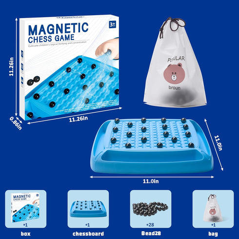 8-12 28pcs, 2-4 28) Magnet Game, Magnet Chess Game for Kids with Magnetic Board Games for Kids and Adults, Gifts