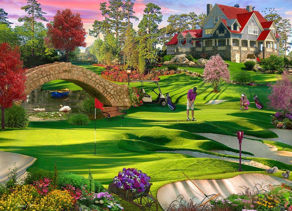 Vermont Christmas Company Golfer's Paradise Jigsaw Puzzle 1000 Piece