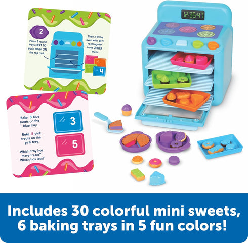Playset, Set Learning Resources Sorting Sweets Mini Oven, Play Food, Kids Kitchen Pretend Play Toys, Mini Food, Sorting