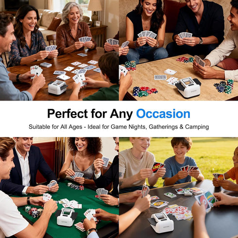 Svertmer Shuffler|1-2 10 Automatic Card Deck Electric Card Shuffle Machine|Portable Rechargeable Batteries