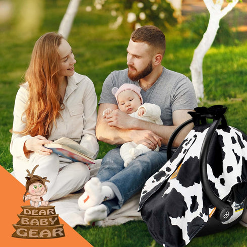 40x30" Dear Baby Gear Car Seat Cover for Boys & Girls - Baby Carseat Canopy w/Snap Opening - Infant Seat Cover -Nursing