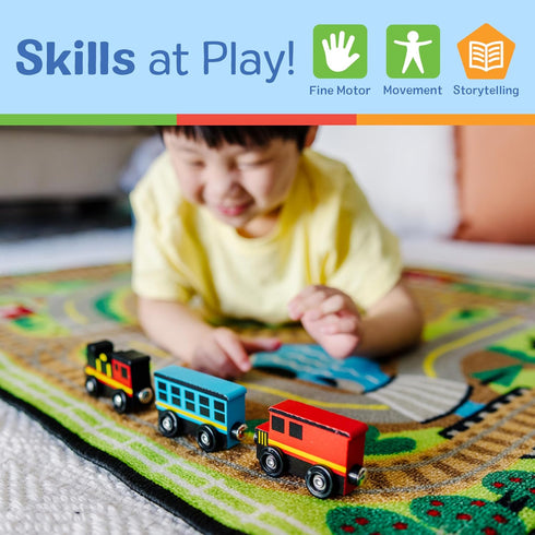 Melissa & Doug Wooden Magnetic Train Cars - 8 Piece Educational Skill-Building Toy for Boys and Girls