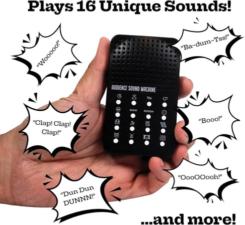 16 16 Audience Sound Machine with Cheers, Boos, Applause, Cheering, Cricket Noises, Rim Shot, Record Scratch - Portable