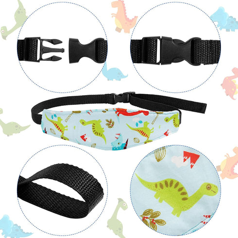 2 HESTYA Pcs Carseat Head Support Toddler, Stroller Seat Headrest for Sleeping Traveling, Neck Relief Headband Strap
