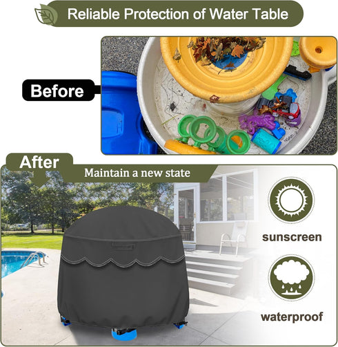 Kids Water Table Cover for Little Tikes Fish 'n Splash, Waterproof Dust Proof Outdoor Toys Cover (Grey, S)