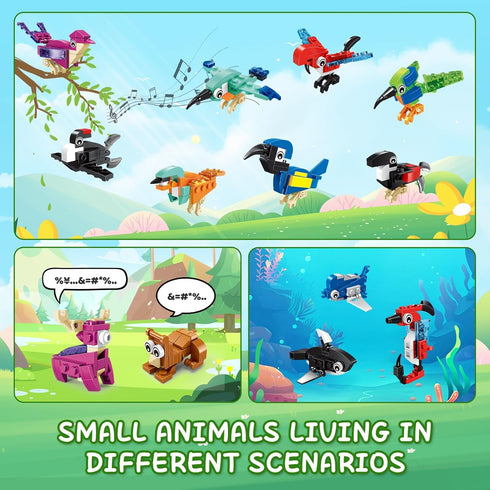 24 Pack 642 Set 612 Party Favors for Kids, PCS Animal Building Blocks Toy Goodie Bag Fillers, Classroom Prizes