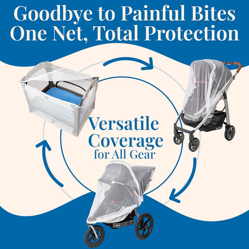 Pack n Play Cover with Zippers Adaptable Premium Quality Mosquito Net for Stroller, Jogging Stroller, Playpen