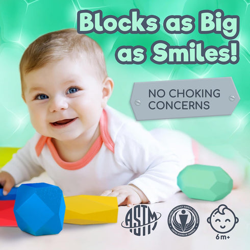 Wooden Stacking Blocks, Montessori Toys for Toddlers 1-6 Years, Building Games for Kids