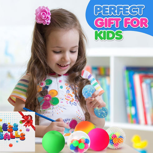 6 Set Squishy Sensory Stress Squeezing Balls forAdults: Best Calming Tool to Relieve Anxiety, Vent Mood and Improve