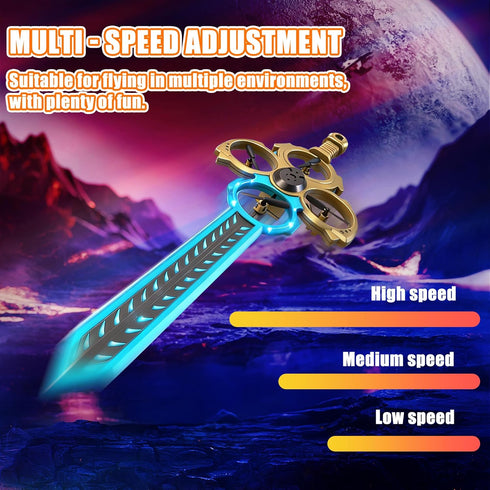 Virellia 3 Upgraded Flying Sword RC Drone with Colorful LED Lights, ABS Metal Remote Control Airplane with Hand Gesture